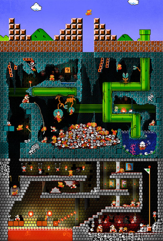 Illustration for article titled It's Best If You Don't See What Happens To Mario When He Falls To His Death